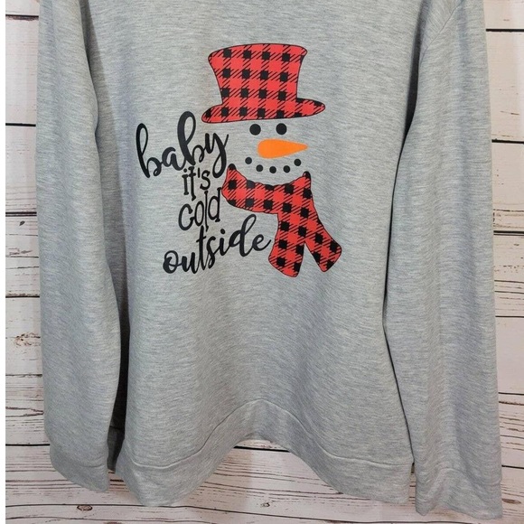 💗5 for $10💗 Baby it’s Cold Outside Sweatshirt Christmas Snowman - Picture 5 of 6